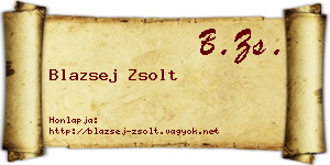 Blazsej Zsolt névjegykártya